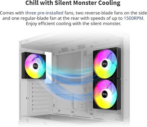 Montech XR ATX PC Case, 80 Plus Platinum Power Supply, 3 ARGB PWM Fans in Saudi Arabia