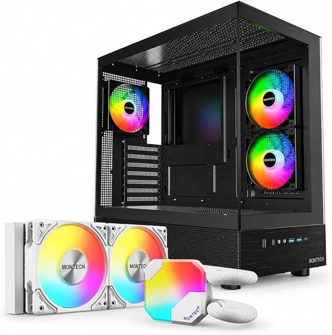 Montech XR ATX PC Case with 3 ARGB PWM Fans, Bundle with ARGB 240mm AIO in Saudi Arabia