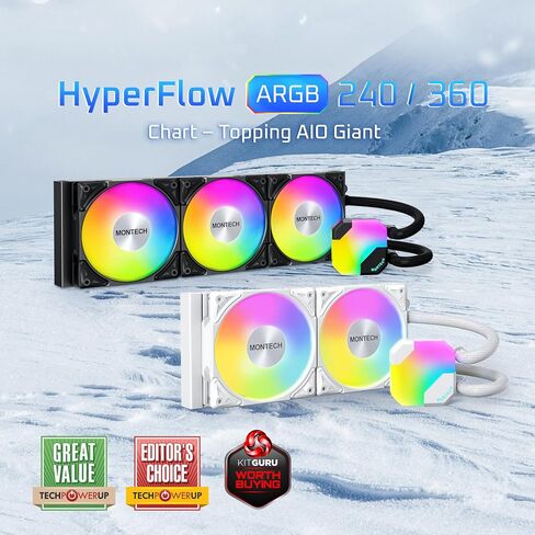 Montech XR ATX PC Case with 3 ARGB PWM Fans, Bundle with ARGB 240mm AIO in Saudi Arabia