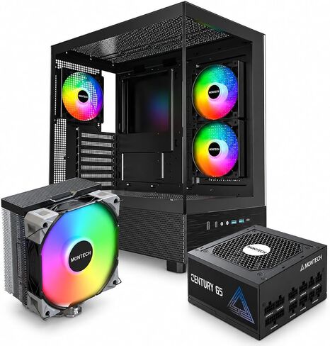 Montech XR ATX PC Case, 80 Plus Gold Power Supply, CPU Air Cooler in Saudi Arabia