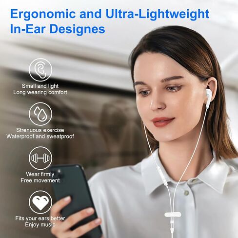 Type C Earbuds Wired Headphones for iPhone 17 16e/17 16 15 Pro Max/16 Plus in Saudi Arabia