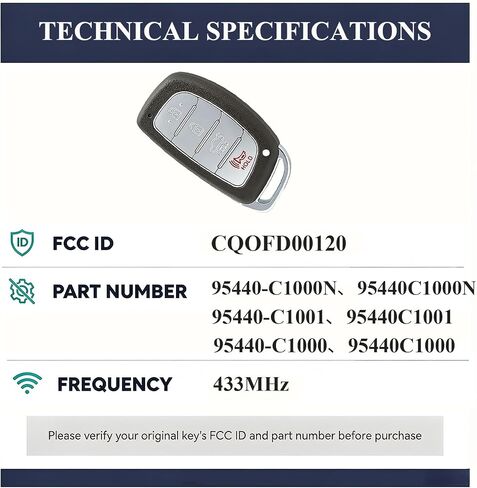 Keyless Entry Remote Control Smart Key Fob for Hyundai Sonata 2015-2017 in Saudi Arabia