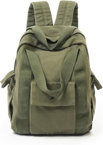 MaxxCloud Unisex Mini Canvas Backpack,Casual Rucksack&Lightweight Daypack for Daily Use,Travel & Work (Green) in Kuwait