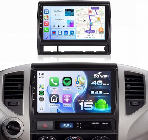 [Android 15/4G+64G] Car Radio Stereo for Toyota Tacoma 2005-2015 with Wireless CarPlay/Android Auto, 9 inch IPS Touchscreen GPS Head Unit WiFi Bluetooth5.0 SWC DSP Audio Mic HD Rear Camera in Saudi Arabia