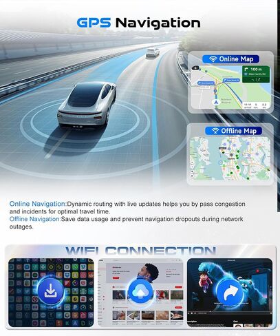 [Android 15/4G+64G] Car Radio Stereo for Toyota Tacoma 2005-2015 with Wireless CarPlay/Android Auto, 9 inch IPS Touchscreen GPS Head Unit WiFi Bluetooth5.0 SWC DSP Audio Mic HD Rear Camera in Saudi Arabia