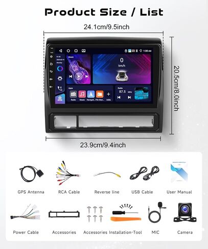[Android 15/4G+64G] Car Radio Stereo for Toyota Tacoma 2005-2015 with Wireless CarPlay/Android Auto, 9 inch IPS Touchscreen GPS Head Unit WiFi Bluetooth5.0 SWC DSP Audio Mic HD Rear Camera in Saudi Arabia