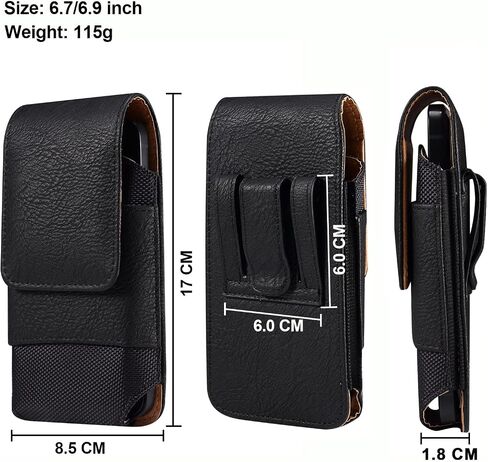 Phone Holster for Samsung Galaxy S26 Ultra S25 Ultra S24 Ultra S23 Ultra A17 A16 A26 A36 A56 A15 OnePlus 15 iPhone 16 Pro Max 17 Pro Max Cell Phone Case with Belt Clip Loop Pouch Card Holder (Black) in Saudi Arabia