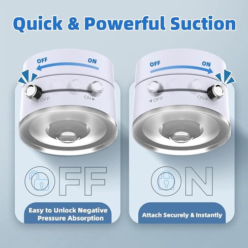 Vacuum Magnetic Phone Holder, Foldable Car Mount with Windshield Suction Cup & Metal Ring Compatible with iPhone 17 16 15 14 13 12, Samsung All Smartphones, White in Saudi Arabia