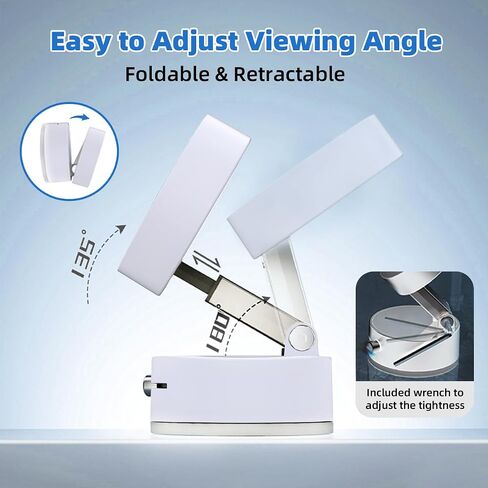Vacuum Magnetic Phone Holder, Foldable Car Mount with Windshield Suction Cup & Metal Ring Compatible with iPhone 17 16 15 14 13 12, Samsung All Smartphones, White in Saudi Arabia