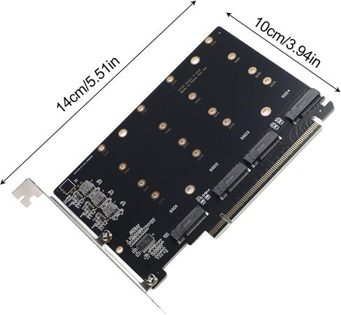 For Pcie 4.0/5.0 X16 To 4-Port For Nvme M.2 SSD Adapter Card in Saudi Arabia