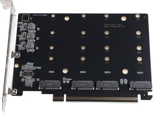 For Pcie 4.0/5.0 X16 To 4-Port For Nvme M.2 SSD Adapter Card in Saudi Arabia