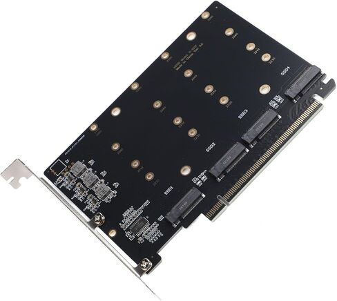 For Pcie 4.0/5.0 X16 To 4-Port For Nvme M.2 SSD Adapter Card in Saudi Arabia