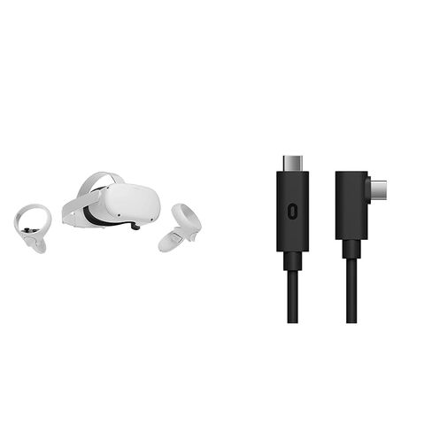 Meta Quest 2 — Advanced All-In-One Virtual Reality Headset — 256 GB with Virtual Reality Headset Cable in Kuwait