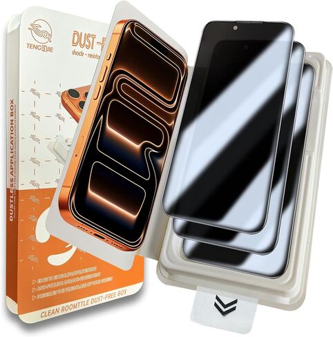 3 Pack Privacy Screen Protector for iPhone, [25° Anti-Spy] [Auto-Dust Removal Auto-Alignment Easy Install], Full Coverage 2.5D Rounded Edges, Shatterproof Tempered Glass (for iPhone 17 Air) in Saudi Arabia