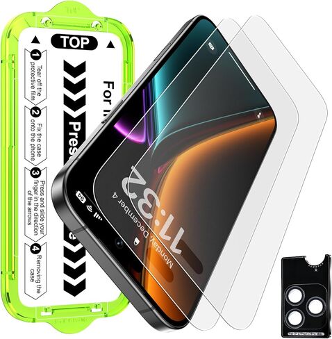 Esanik for iPhone 14 Pro Max Matte Glass Screen Protector [Auto-alignment] Anti-Glare & Anti-Fingerprint,Anti-Reflection,Bubble Free, Smooth as Silk, 2 Pack 9H Glass Screen Cover in Saudi Arabia