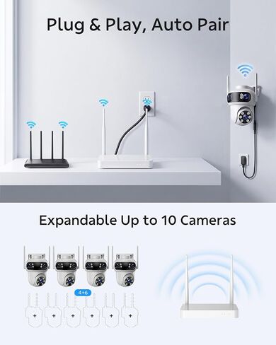 Camcamp Triple-Lens Security Camera System Wireless, 4 Cameras 12 Views in Saudi Arabia