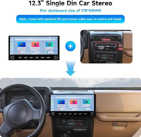 Dasaita 12.3" Single Din Car Stereo with Dual Knob Head Unit in Saudi Arabia