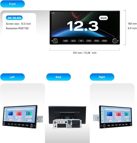 Dasaita 12.3" Single Din Car Stereo with Dual Knob Head Unit in Saudi Arabia