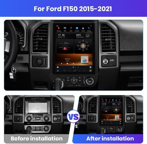 Car Stereo Upgrade for Ford F150 2015–2021, 12.1" IPS 2K Touch Screen Radio Replacement, CarPlay & Android Auto, GPS Navigation, 4G/WiFi, Bluetooth/FM/AM, 8-Core, 4GB RAM + 64GB ROM, SWC in Saudi Arabia