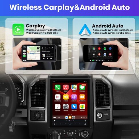 Car Stereo Upgrade for Ford F150 2015–2021, 12.1" IPS 2K Touch Screen Radio Replacement, CarPlay & Android Auto, GPS Navigation, 4G/WiFi, Bluetooth/FM/AM, 8-Core, 4GB RAM + 64GB ROM, SWC in Saudi Arabia