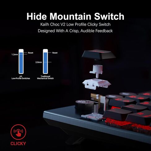 Hexgears Low Profile Keyboard and Mouse Combo, RGB Mechanical Keyboard & Lightweight Mouse in Saudi Arabia
