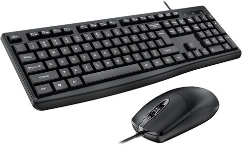 Optical Ergonomic Keyboard Mouse Combo Wired Set for Laptop PC Gaming At Home and Office (Black) in Saudi Arabia