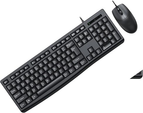 Optical Ergonomic Keyboard Mouse Combo Wired Set for Laptop PC Gaming At Home and Office (Black) in Saudi Arabia