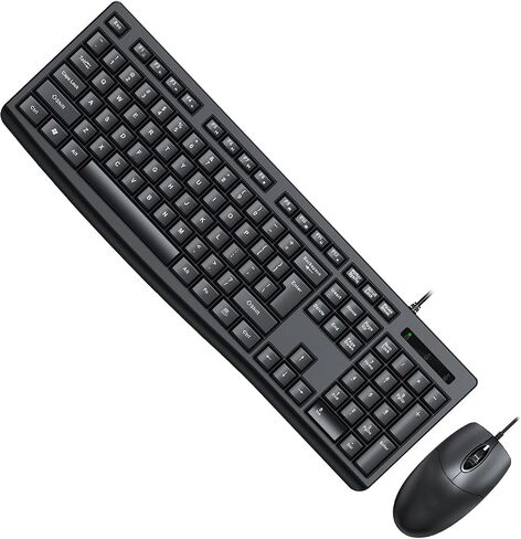 Optical Ergonomic Keyboard Mouse Combo Wired Set for Laptop PC Gaming At Home and Office (Black) in Saudi Arabia