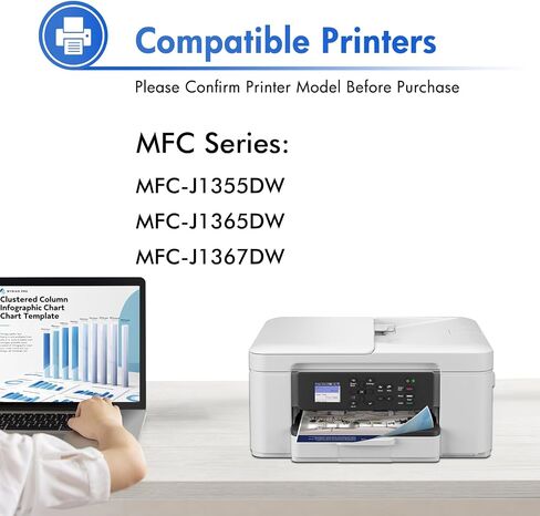 LC504XL LC504 Ink Cartridges for Brother Printers MFC-J1355DW MFC-J1365DW in Kuwait