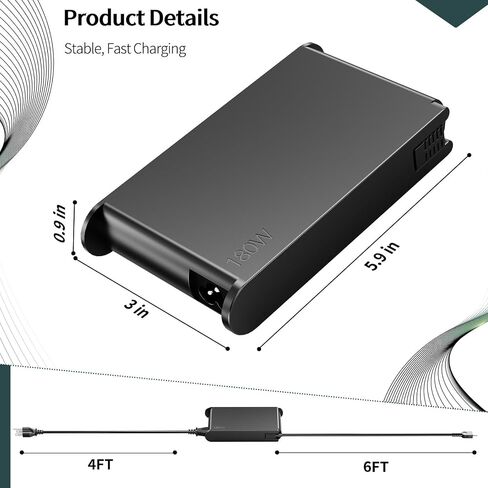 180W 36V 5A USB-C GaN Slim AC Charger Compatible with Lenovo Laptops in Kuwait