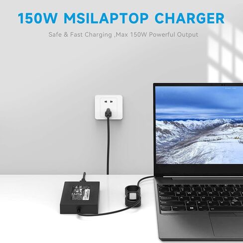 150W Laptop Charger Compatible with MSI Katana GF66 GF76, Sword 15, Pulse GL66 GL76, Crosshair 15 17, 20V 7.5A AC Adapter, Replacement for A18-150P1A, ONLY for 4.5mm Tip in Saudi Arabia