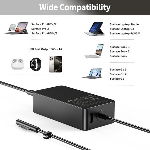 65W Surface Pro Charger Compatible with Microsoft Model 1769 1943 1706 1963 in Saudi Arabia