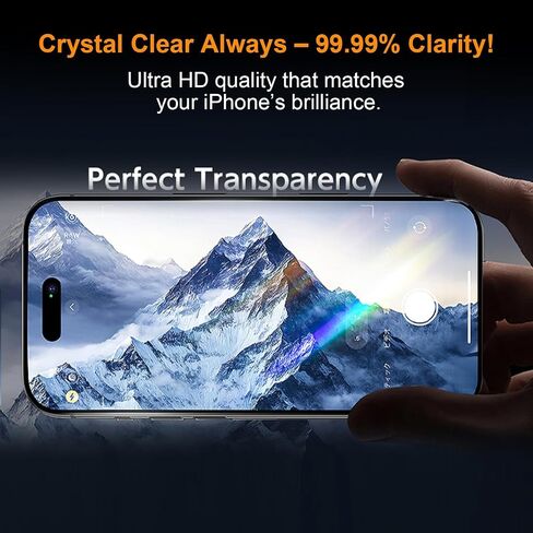 OneFish Screen Protector Compatible with iphone 16 Promax Tempered Glass Full Coverage, 9H Hardness Scratch Resistant, Anti-Fingerprint, 2pack in Saudi Arabia