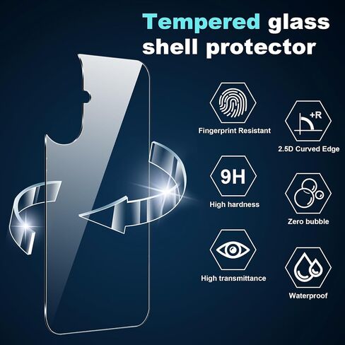 for iPhone 17 6.3 inch Screen Protector,[2+1 Pack] Back Screen Protector+Camera Lens Protector,Tempered Glass,Bubble-Free,Anti-Scratch in Saudi Arabia