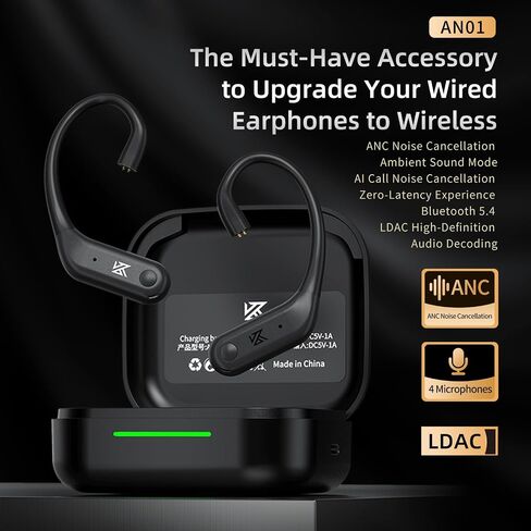 KZ AN01 True Bluetooth 5.4 Earhook, Wireless Adapter for in-Ear Monitor in Kuwait