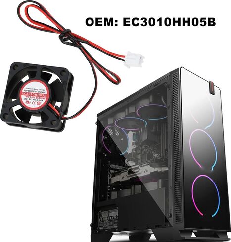 2 Pack Dual Ball Bearing Fan 2 Pin 5V 0.24A EC3010HH05B 30x30x10mm Compatible with PC Case in Kuwait