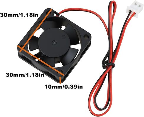 2 Pack Dual Ball Bearing Fan 2 Pin 5V 0.24A EC3010HH05B 30x30x10mm Compatible with PC Case in Kuwait