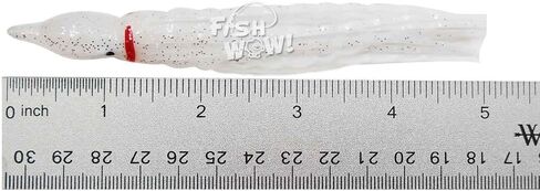 20pcs Fish WOW!® White 5" Squid Skirts 13cm Crinkle Hoochies Wavy Octopus Skirts Fishing Soft Trolling Lures in Saudi Arabia