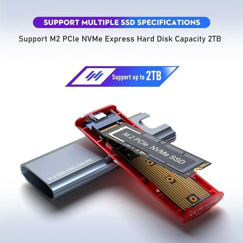 M2 SSD Case M.2 to USB 3.1 Gen 2 10Gbps NVMe SSD Enclosure for NVMe PCIE M Key/ (B+M) Key SSD Hard Disk, M2 SSD Case AC, 500319908A2 in Saudi Arabia