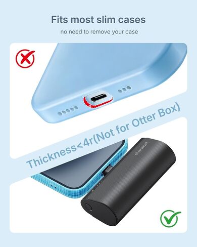charmast Mini Portable Charger for iPhone 14 & Earlier, 5000mAh Power Bank in Kuwait