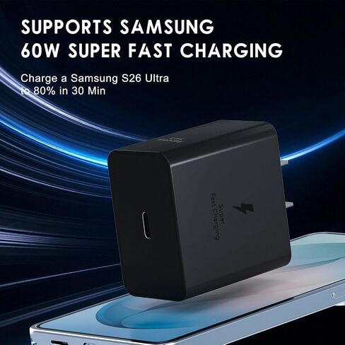 Samsung 60W PD Power Adapter-Low Standby USB-C Port Fast Charging Block in Saudi Arabia