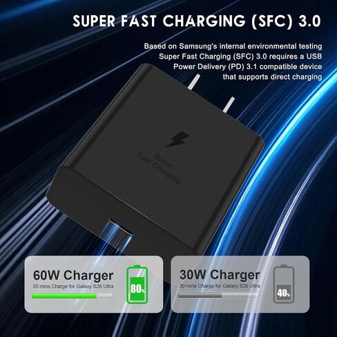 Samsung 60W PD Power Adapter-Low Standby USB-C Port Fast Charging Block in Saudi Arabia