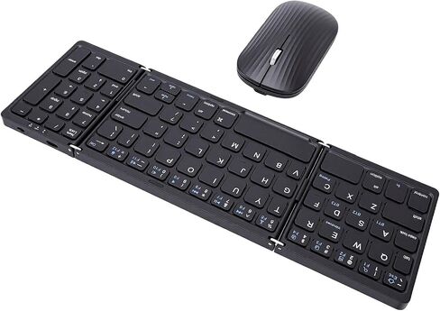 Foldable Keyboard and Mouse Combo, Folding Wireless Keyboard Mouse, Portable Bluetooth with Number Pad for Smartphone Tablet Business Travel Office in Kuwait