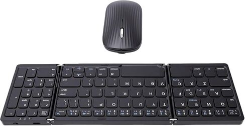 Foldable Keyboard and Mouse Combo, Folding Wireless Keyboard Mouse, Portable Bluetooth with Number Pad for Smartphone Tablet Business Travel Office in Kuwait