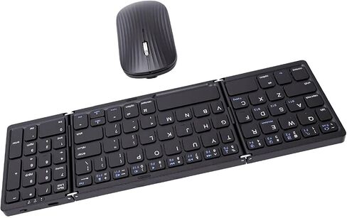 Foldable Keyboard and Mouse Combo, Folding Wireless Keyboard Mouse, Portable Bluetooth with Number Pad for Smartphone Tablet Business Travel Office in Kuwait