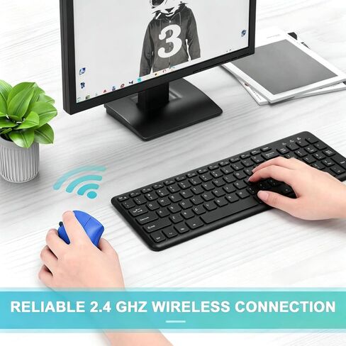 Ergonomic Left-Handed Wireless Vertical Mouse, 2.4G, 3 Adjustable DPI (800/1200/1600), Specially for Left Handers（Color: Blue） in Saudi Arabia