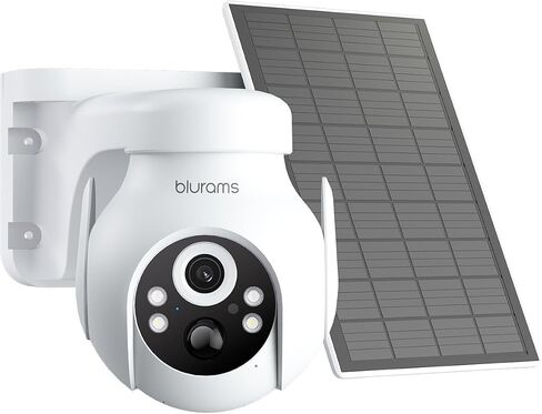blurams 2K Security Cameras Wireless Outdoor Solar, 360° PTZ Outdoor Camera Wireless with Human Auto Tracking, IR/Color Night Vision, 2.4GHz Only in Kuwait