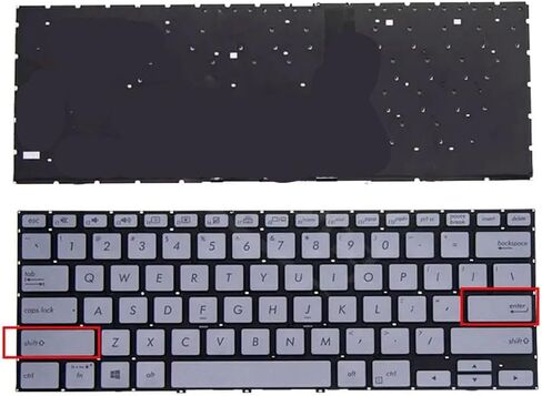 Silver Backlit Laptop Keyboard Compatible with Zenbook Flip 14 UX462 UX462DA UM462 UM462D UX462F UX462FA in Saudi Arabia