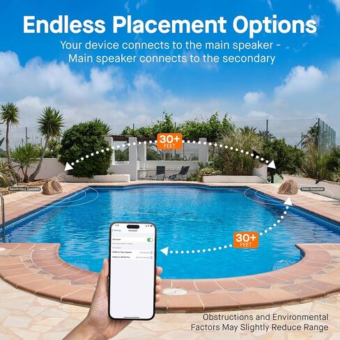 Homewell Outdoor Rock Speaker Solar-Powered Wireless Bluetooth 5.0 Portable Speaker Weatherproof for Patio, Pool, Deck, Yard, Garden and Home (Brown, 2-Pack) in Kuwait