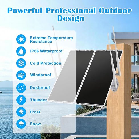 30W Solar Powered 4G LTE Modem Router Up to1000-Feet, Outdoor Wireless Router,Mobile Hotspot 2.4GHz Wi-Fi 150Mpbs,4-External Antenna,Modem for Any Operator,Trial Plan Or Insert Sim Card in Saudi Arabia
